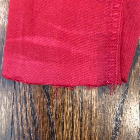 Rag & Bone Red Distressed Skinny Jeans - Picture 4 of 9